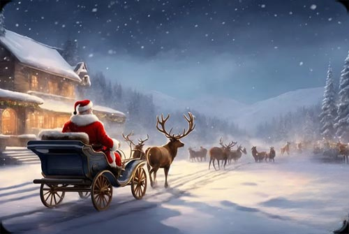 Animated: Santa's Winter Sleigh Ride email background