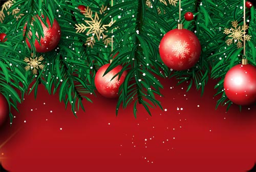 Festive Christmas Frame With Poinsettias Background