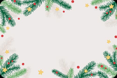 Festive Pine And Stars Holiday Frame Background