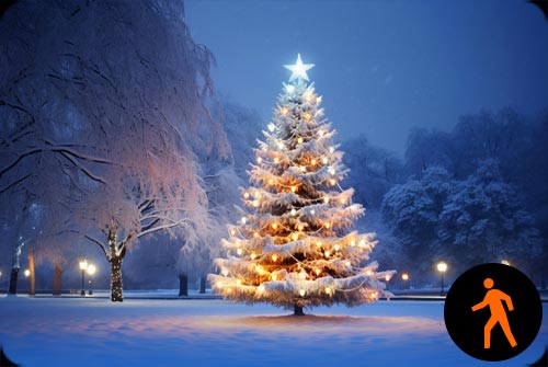 Animated: Winter Wonderland Tree Glow Background