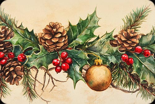 Rustic Pine Garland Background