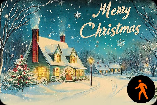 Animated: Merry Christmas Night &ndash; Glowing Winter Village Background