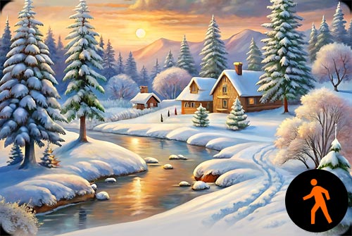 Animated: Winter Cottage Glow Background