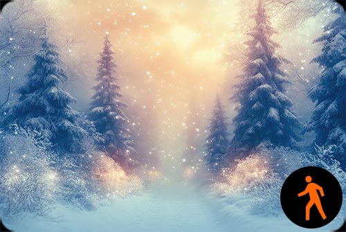 Animated: Winter Light Path Background