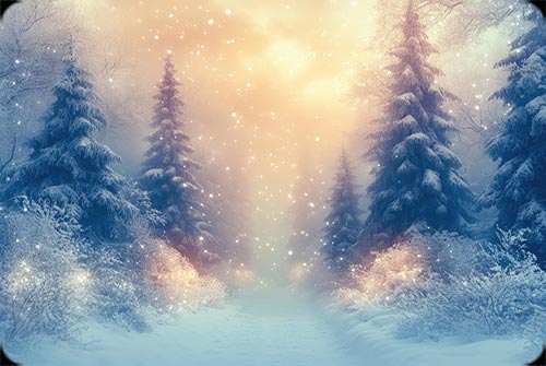 Animated: Winter Light Path Through Pines email background