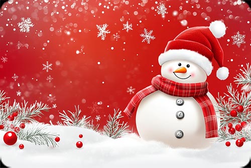 Animated: Red Snowman Holiday Cheer email background