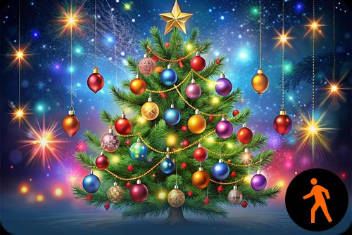 Animated: Sparkling Christmas Tree Magic Background