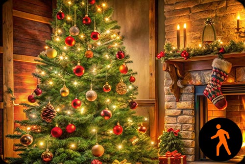 Animated: Cozy Christmas By The Fireplace Background
