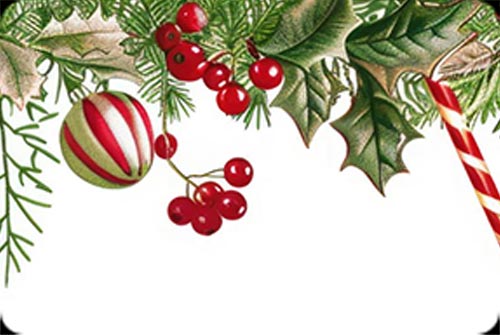 Festive Holly & Candy Cane Border Background