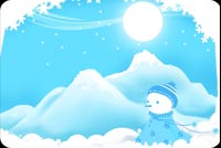 Merry Christmas Blue Snowman Background