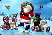 Santa Claus With His Animals Background