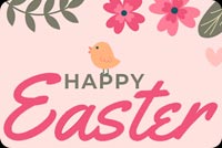Cute Little Bird Happy Easter Background