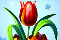 Tulip In Easter Egg Background