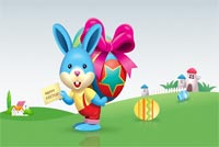 Baby Blue Bunny Easter Background