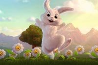 Dancing Easter Bunny Background