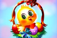 Cute Easter Chick Background