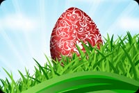 Easter Egg In The Grass Background