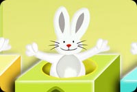 Cheerful Easter Bunnies Background