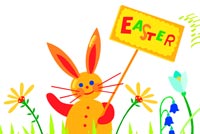 Bunny Holding Easter Sign Background