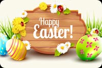 Happy Easter, Colorful Eggs, Flowers Background