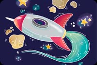 Spaceship Cartoon Background