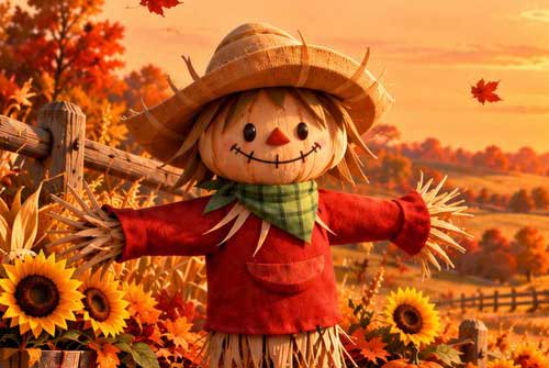 Friendly Scarecrow Autumn email background