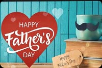 Father's Day Red Heart Coffee Cup & Books Background