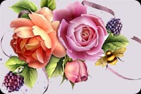 Rose Bouquet & Bee Background