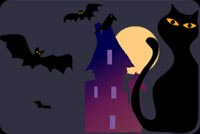 Halloween Kitty And The Bats Background