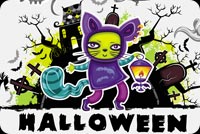 Funny Cat Halloween Background