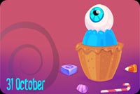 Cup Cake Eye Ball Halloween Background