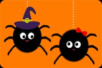 Cute Couple Spiders Background