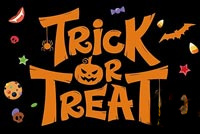 Animated: Trick or Treat Orange Lettering email background