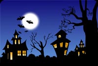 Halloween Haunted Houses Background