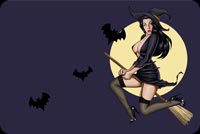 Sexy Witch And The Bats Background