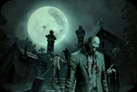 Zombies Walking In The Moon Background