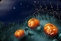 Three Pumpkins Wishes Background