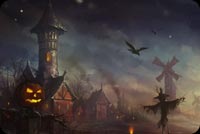 Halloween Night Pumpkin Bird Background