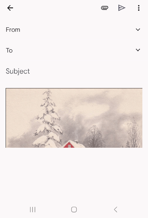 Partially displayed stationery on mobile