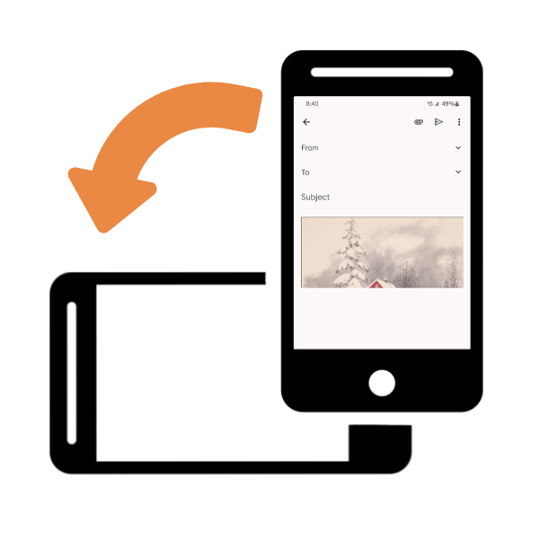 Turn phone sideways to landscape mode