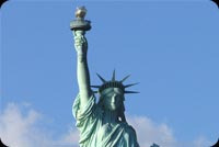 Statue Of Liberty & Clouds Background