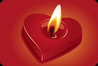 Love On Fire - Heart Candle Background