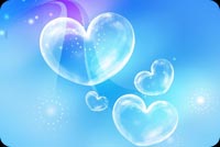 Blue Bubble Hearts Background