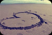 Big Heart Sandy Beach Background