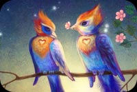 Colorful Love Birds Background