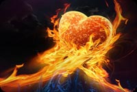 Hands Fire Heart Background