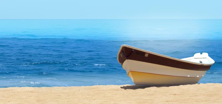 Boat On Beach Email Backgrounds | ID#: 3312 