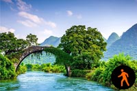 Animated Beautiful Countryside River Background