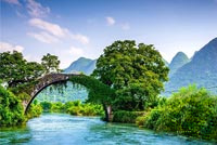 Animated: Countryside River and Stone Bridge email background