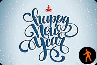 Animated Happy New Year Winter White Background